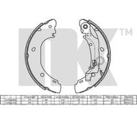 NK Rear Brake Shoes for Citroen Relay 2.0 HDi RHV(DW10UTD)/RHV(DW10TD) 2002-2006
