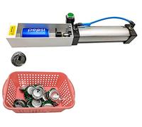 NKAIKE Aluminum Can Crusher, Heavy Duty Pneumatic Cylinder Soda Beer Can Crusher, Eco-Friendly Recycling Tool (Countertop Button Valve)