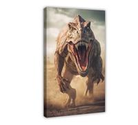 NKALFGH Angry Dinosaur Colourful Painting Canvas Poster Bedroom Decor Landscape Decor Gift 20x30inch(50x75cm)