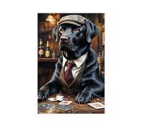NKALFGH Black Labrador Peaky Paws Dog Art Canvas Poster Wall Art Print Picture Paintings 20x30inch(50x75cm)