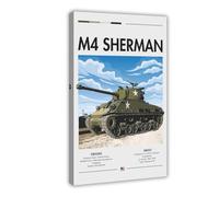 NKALFGH M4 Sherman Print Canvas Poster Wall Art Print Picture Paintings 12x18inch(30x45cm)