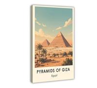 NKALFGH Pyramids of Giza Egypt Vintage Canvas Poster Bedroom Decor Landscape Decor Gift 12x18inch(30x45cm)