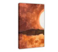 NKALFGH Sun Mountain Abstract Canvas Poster Bedroom Decor Landscape Decor Gift 08x12inch(20x30cm)