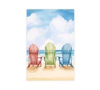 NKALFGH Treasure Island Beach Watercolor Prin Canvas Poster Bedroom Decor Landscape Decor Gift 24x36inch(60x90cm)