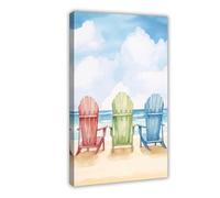 NKALFGH Treasure Island Beach Watercolor Prin Canvas Poster Wall Art Print Picture Paintings 20x30inch(50x75cm)