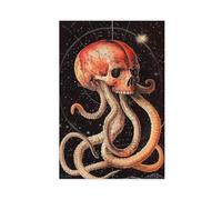 NKALFGH Vintage Gothic Skull Octopus Canvas Poster Wall Art Print Picture Paintings 12x18inch(30x45cm)