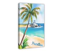 NKALFGH Yucatan Peninsula Canvas Poster Wall Art Print Picture Paintings 16x24inch(40x60cm)