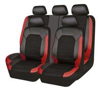 NKASJH 9 Piece Car Seat Covers Set for Fiat Panda 3 Series (Type 169) 2003-2012 in Waterproof PU Leather Front and Rear Car Accessories,Red-normal