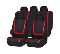 NKASJH Breathable Polyester Car Seat Covers for Benz A-Class Sedan 2018-2026, Protectors Interior Accessories Decoration Washable Durable Shield for Vehicle SUV Van Truck,Red-9-piece set