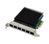 NKBSDKM 2.5GB NIC Network Card PCIe X4 Six RJ45 Ports Ethernet Network Adapter Support Win Server/7/8/10/Linux