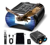 NKBZEB Night Vision Goggles - 5W Upgraded 4K HD IR Binoculars - 8X Digital Zoom, Rechargeable Binoculars with Camera Built in, 32GB Card to Save Photos and Videos, Flashlight (Black)