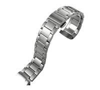 NKCVEZBW 19mm 20mm 21mm Curved End Watchband Compatible With Omega Seamaster AT150 41mm Aqua Terra Stainless Steel Bracelet Solid Metal Watch Strap(Silver Matte,19mm)
