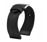 NKCVEZBW 20 21 22MM Bracelet Compatible With IWC Pilot Mark 18 Spitfire Fighter Portugal Carbon Fiber Nylon Rubber Watch Strap Men's Canvas Watchband(Black-silver,24mm)