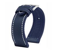 NKCVEZBW 20 21 22MM Bracelet Compatible With IWC Pilot Mark 18 Spitfire Fighter Portugal Carbon Fiber Nylon Rubber Watch Strap Men's Canvas Watchband(Blue-silver,20mm)