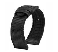 NKCVEZBW 20 21 22MM Bracelet Compatible With IWC Pilot Mark 18 Spitfire Fighter Portugal Carbon Fiber Nylon Rubber Watch Strap Men's Canvas Watchband(Black-black,22mm)