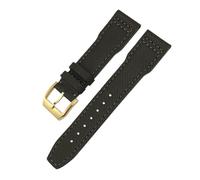 NKCVEZBW 20mm 21mm New Nylon Canvas Watchband Compatible With IWC Pilot SPITFIRE MARK18 Portofino TOP Nylon Leather Watch Strap(Green Gold,21mm)