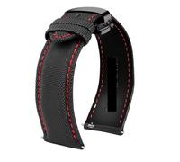 NKCVEZBW Compatible With 20mm 21mm 22mm 23mm 24mm Nylon Leather Watchband Compatible With Tag Heuer Citizen No.5 WATCH Men Women Canvas Fabric Watch Strap(Red line-black,24mm)
