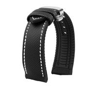 NKCVEZBW Compatible With Breitling Citizen Tissot Omega 20 22mm 23mm 24mm Nylon Fluoro Rubber Watchband Soft Silicone Bracelet Men Watch Strap Yellow(Black White silver B,23mm)