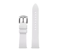 NKCVEZBW Compatible With Classic FKM Rubber Watch Strap 18mm 19mm 20mm 21mm 22mm 23mm 24mm Quick Release Waterproof Diving Fluoro Band(FKM-White Silver,19mm)