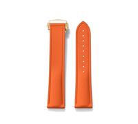 NKCVEZBW Compatible With Grade Soft FKM Rubber Watch Strap 20mm 21mm 22mm Perfect Flat End Universal Quick Release(Orange Gold Buckle,21mm)