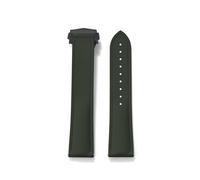 NKCVEZBW Compatible With Grade Soft FKM Rubber Watch Strap 20mm 21mm 22mm Perfect Flat End Universal Quick Release(Green Black Buckle,22mm)