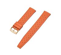 NKCVEZBW Compatible With Tropical FKM Rubber Straps 18 19 20 21 22 23 24mm Quick Release Perfect Flat End Universal Watch Strap(FKM-Orange Gold,19mm)