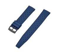 NKCVEZBW Compatible With Tropical FKM Rubber Straps 18 19 20 21 22 23 24mm Quick Release Perfect Flat End Universal Watch Strap(FKM-Blue Black,23mm)