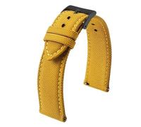 NKCVEZBW Compatible With Two-Sided Nylon 18mm 19mm 20mm 22mm 24mm Watchband Quick Release Sport Wristband Belt Compatible With Men(MUSTARD YELLOW 2,21mm)