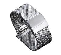 NKCVEZBW Milanese Watchbands Compatible With IWC 18mm 20mm22mm Watch Band Compatible With Strap 1.0mm 0.6mmshark Mesh Bracelet Stainless Steel Wristband(1.0mm-Silver,18mm)