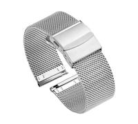 NKCVEZBW Milanese Watchbands Compatible With IWC 18mm 20mm22mm Watch Band Compatible With Strap 1.0mm 0.6mmshark Mesh Bracelet Stainless Steel Wristband(0.6mm-Silver,18mm)