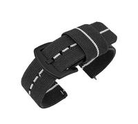 NKCVEZBW Nylon Watch Band 18mm 20mm 22mm 24mm Compatible with Army Woven Elastic Strap Quick Release Wristband Men's Sport Watch Bands(BlackWhite-Black,18mm)