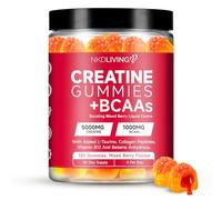 NKD Livng All-in-One Creatine Gummies - Mixed Berry Liquid Centre (120 Gummies)- 5g Creatine - BCAA 1000mg, L-Taurine, Collagen & B12 - Boost Muscle Strength. Chewable Pre-Workout Supplement
