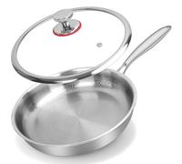 NKDFRI Pure Titanium Hammered Pan Pro with Lid - 11.02 Inch 100% Titanium Non Stick Frying Pan | Scratch-Resistant, Even Heating Cookware for All Stovetops (11in-With Lid)
