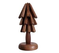 NKEM Round Table Mats, Heat Insulation Black Walnut Solid Wood Tree, Reusable Dark Wooden Tree Placemats For Home, Dining Table, Teapot, Countertops And Kitchen