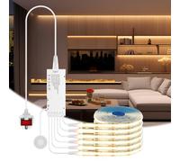 NKFBEV 12V COB LED Strip, 6 in 1 Dimmable Touch Control COB LED Strip Light, 6 Roll 2M Under Cabinet Lighting Kit,Cuttable Self-Adhesive LEDStrips for Wardrobes Wine Cabinet Shelve Cupboard (2M/6.6ft)