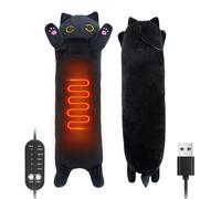 NKFBEV Electric Heating Pad for Period Pain Relief 50 cm Long Cat Plush Body Toy, USB Powered Menstrual Heating Pad, Black Cat Stuffed Animal Soft Plush Electric Heat Pads Gifts for Women Kid Girl Mum
