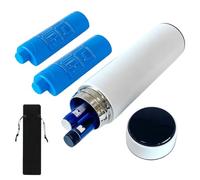 NKFBEV Insulin Cooler Travel Case, TSA Approved Insulin Pen Case with Digital Temperature Display, Portable Insulin Travel Case, Refrigerated Medicine Travel Bag, Holds 1-3 Insulin Pens (White)