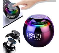 NKFOOPDU Wireless Bluetooth Speaker with Bedside Lamp,Digital Dual Alarm Clock,Portable Smart Night Light Bluetooth Speaker, RGB Colorful Table Lamp Bedside Radio Alarm Clock (Black)