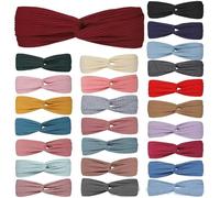 NKGWQ6*24cm2-4pcs Women's Knitted Headband Solid Color Elastic Cross Sports Hair Accessories Makeup Face Wash Yoga Headband Breathable Headband