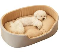 NKHATC Small Dog House Indoor, Cat Tent, Dog Bed for Small Medium Dogs and Cats, Washable,with Four-Season Universal Detachable Mat No Sticky Hair(Brown,Large)