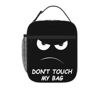 NKHFNBIO Don't Touch My Bag Funny Insulated Lunch Box with Angry Face Portable Lunch Bag for Kids Teens Adults