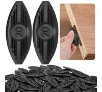 Nkiy Quen 120 Pcs Plastic Joining Biscuits, Self Clamping Plate Joiner Biscuit, Black Biscuit Joiner Attachment for Woodworking Deck Door Furniture Trim