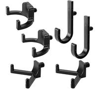 Nkiy Quen 6 Pcs ABS Storage Shed Tool Hooks,Shed Tool Hangers Include J-Shape,U-Shape and V-Shape,Storage Shed Shelves Accessories for Organizing Tool, Ladders, Bulk Items