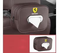 NKJIEFV High-end Fashion PU Leather Tissue Box Holder, Rectangular Napkin Facial Tissues Holder Dispenser, for Ferrari F80,Ferrari GTC4 Lusso,Brown