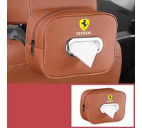 NKJIEFV High-end Fashion PU Leather Tissue Box Holder, Rectangular Napkin Facial Tissues Holder Dispenser, for Ferrari 612 Scaglietti,Ferrari 812,Orange