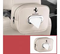 NKJIEFV High-end Fashion PU Leather Tissue Box Holder, Rectangular Napkin Facial Tissues Holder Dispenser, for Ferrari California, Ferrari F8,Beige