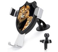 NKJJSTES 3-in-1 Car Phone Holder Adjustable Mother Lion and Young Lion Car Phone Mount for All Smartphones & Car Models