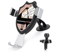 NKJJSTES 3-in-1 Car Phone Holder Adjustable Piano Violin Music Notes Car Phone Mount for All Smartphones & Car Models
