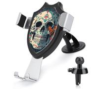 NKJJSTES 3-in-1 Car Phone Holder Adjustable Skeleton Death Moth Car Phone Mount for All Smartphones & Car Models
