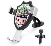 NKJJSTES 3-in-1 Car Phone Holder Adjustable Smiling Succulents Car Phone Mount for All Smartphones & Car Models